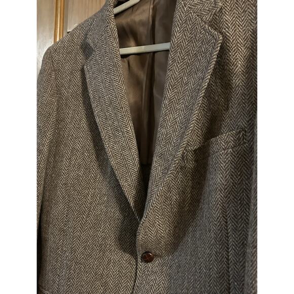Harris Tweed Jacket Mens Brown Sport Coat Herringbone Wool Scottish Wood Hunt - Picture 5 of 16